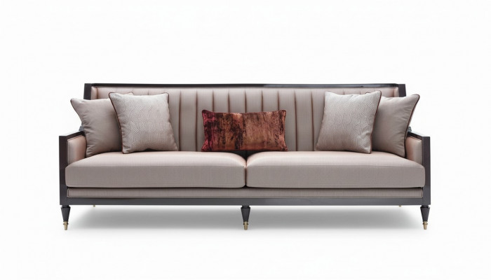 Viersëtzer Canapé 4 Sëtzer Stoffcanapé Polsterkanapé Gro Klassesch Design