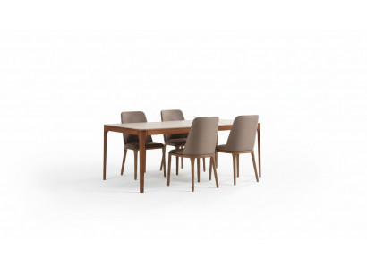 Iesszëmmer Grupp Iessgrupp Iesseck Iessdësch Stiwwelen 7tlg Holz Braun