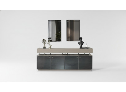 Sideboard mat Spigel Anrichte Garnitur Schaf Modern Kommod Grau