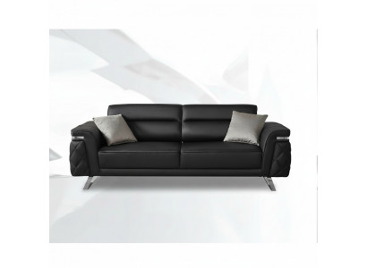 Modernen dräisëtzegen Stoffsofa Sofa 3 Sëtzer Polstersofa Schwaarz Design