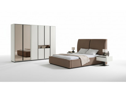 Schlofkummer Garnitur Duebelbett Bett Nuetsdëscher 4-Deeler Beige Schaf