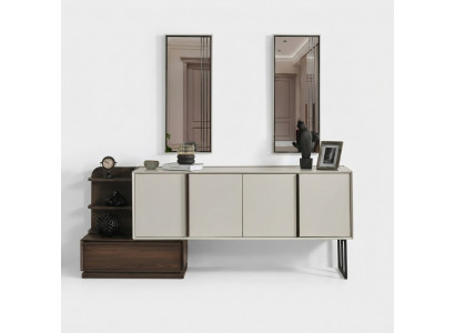 Schaf Sideboard mat Spigel Anrichte Grupp Modern Kommode Wäiss