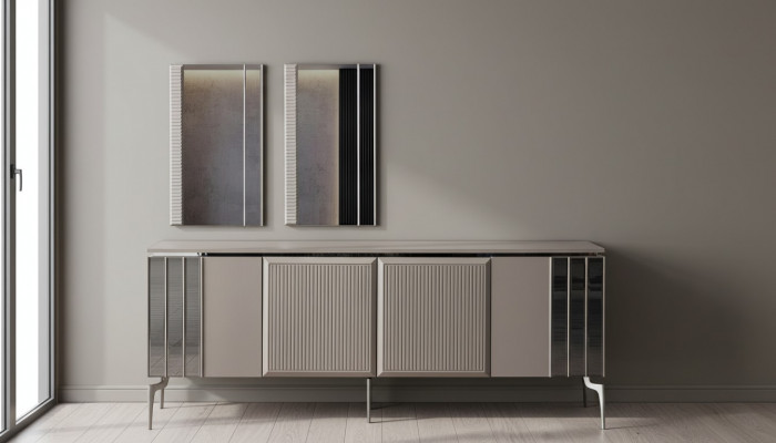 Garnitur Sideboard mat Spigel Schaf Anrichte Gro Kommode Holz