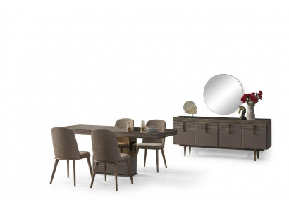 Iessgrupp Iesseck Iesssall Iessdësch Kapitelen Gro Holz Set 9tlg Modern