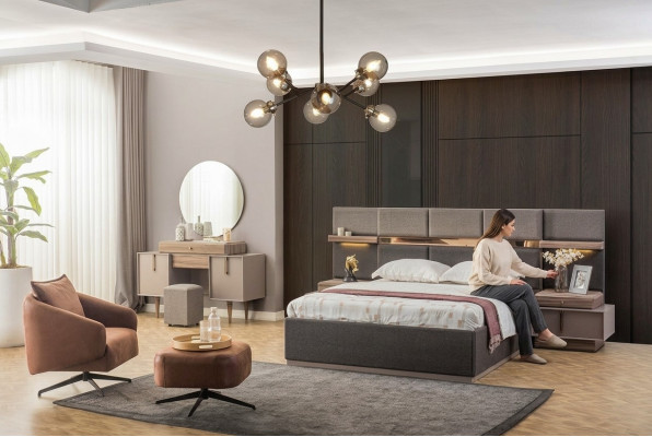 Schlofkummer Komplett Duebelbett Bett Nuetsdësch Konsole 6tlg Griich