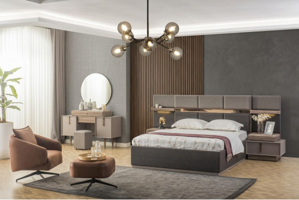 Schlofkummer Komplett Duebelbett Bett Nuetsdësch Konsole 6tlg Griich