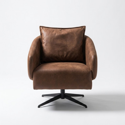 Fauteuil Ouerfauteuil Dréistull Eenzelplaz Sëtz Kënschtlecher Lieder Brong Design