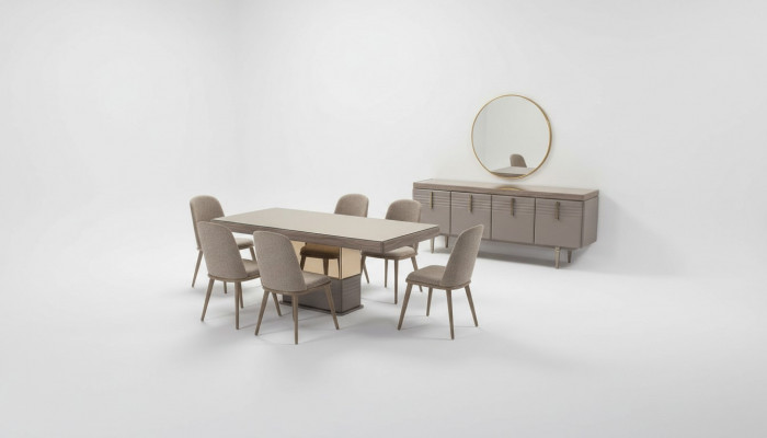 Iessdësch Iesszëmmerdësch Dësch Iesszëmmer Luxus Holz Beige 199 cm
