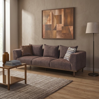 Viersëtzer Sofa 4 Sëtzer Canapé Brong Stoffsofa Polstersofa Modern
