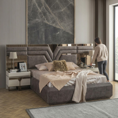 Schlofkummer Garnitur Duebelbett Bett Nuetsdëscher Set 3tlg Gro Modern