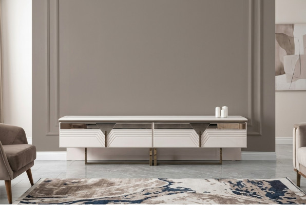 Sideboard RTV Lowboard TV Stänner Holzschaf Schaf Holz Wäiss Design