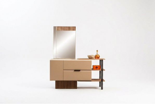 Schminktisch Frisiertisch Konsolentisch Holz Schlafzimmer Beige Modern