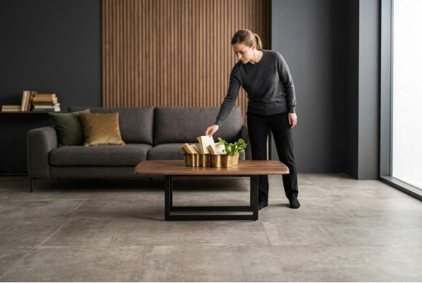 Couchtisch Kaffisdësch Sofadësch Kaffisdësch Brun Wunnzëmmer Holz