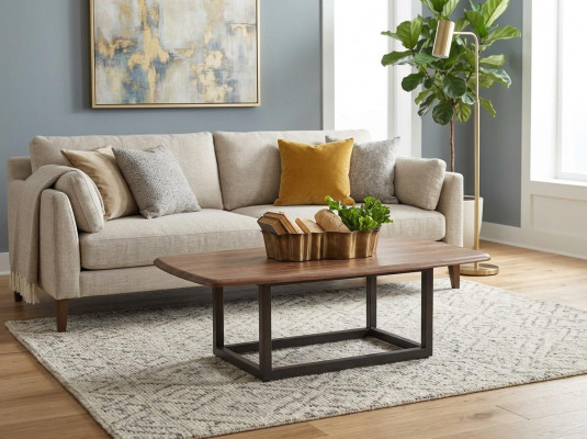 Couchtisch Kaffisdësch Sofadësch Kaffisdësch Brun Wunnzëmmer Holz