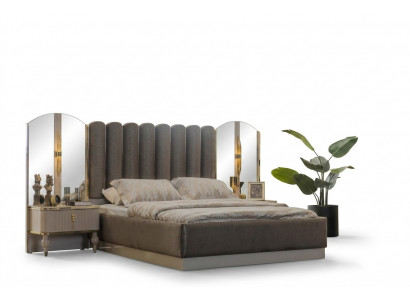 Exklusiv Schlofzëmmer Miwwelen Designer Duebelbett Modern Nuetsdëscher