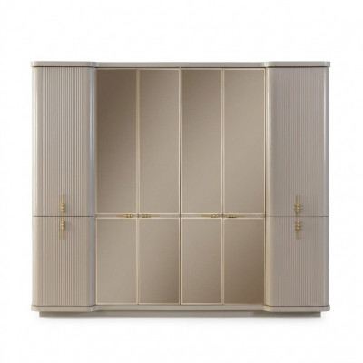 Beige Kleederschaf Garderobeschaf Schlofzëmmer Holzzchaf Miwwelen