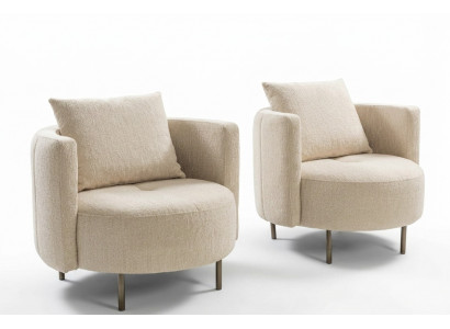Beige Textil Sëtz Designer Clubssëtz Cocktailsëtz Gepolstert Miwwelen