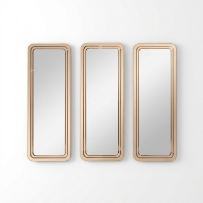 Gëllene Modern Spigel Set Mauer-Spigel Schminktisch Spigelen 3 Stéck