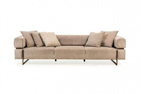 Beige Véiersëtzer Designer Stoffsreg Sofa Polstersofa Wunnzëmmer Couchen
