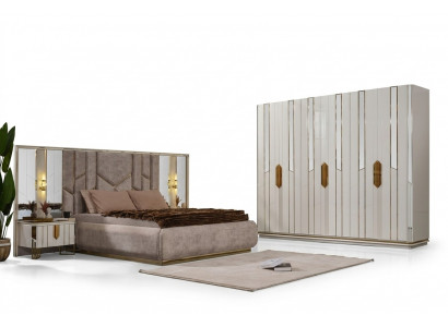 Komplett Schlofzëmmer Duebelbetter Bett Schaf Schiefcher wäiss 4er-Set