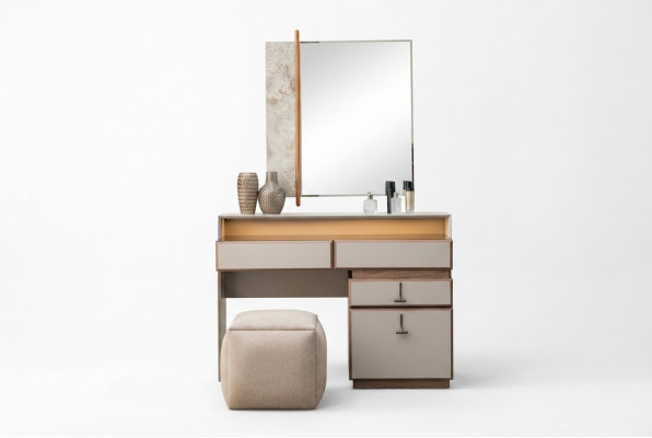 Set Maquillage-Konsol Schminktisch Spigel Konsolendësch Gro 3 Deeler
