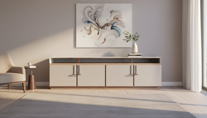 Sideboard TV-Stänner RTV Lowboard Gro Wohnzëmmer Holz Dësch Schaf