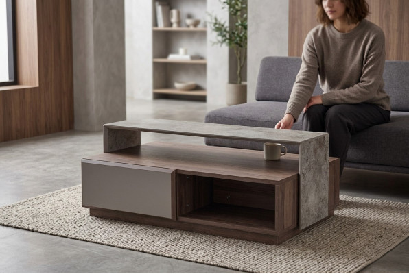 Canapédbord Kaffisdësch Sofa Dësch Niewendësch Dësch Wunnzëmmer Gro