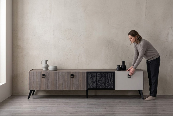 Sideboard Wunnzëmmer TV-Ständer RTV Lowboard Schaf Holz Gro Kommode
