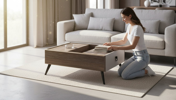 Couchtisch Sofatisch Holz Beistelltisch Kaffeestull Gro Wunnzëmmer