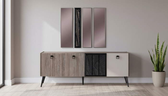 Anrichte Sideboard mat Spigel Grupp Holzschaf Schaf Iesszëmmer