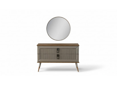 Brong Designer Kommode Edelen Ronnspeegel Luxus Schminkdësch Set 2tlg