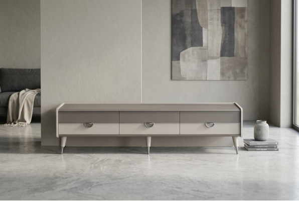 Grau Sideboard Designer Wunnzëmmer TV-Ständer RTV Lowboard Miwwel Nei