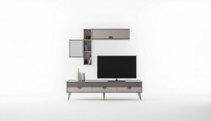 Beige Wunnzëmmer Sideboard Robuste TV-Stander Lowboard Luxus Regaler
