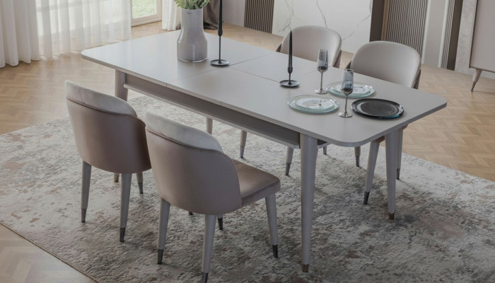 Luxuriéisen erausziehbaren Dësch Designer Modern Iesszëmmer Textil Still