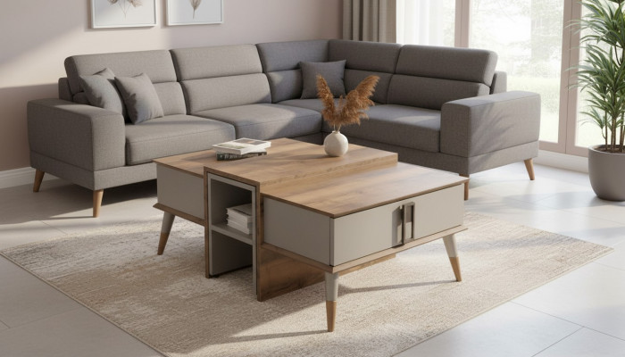 Modernt brazent Couchdësch Kaffisdësch Designer Sofadësch Säitendësch
