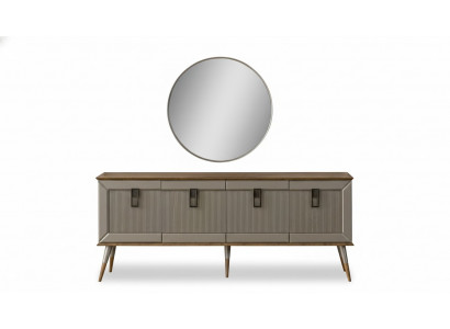 Robust Anrichte Designer Sideboard Luxus Rondspeigel Schaf 2-Stéck.