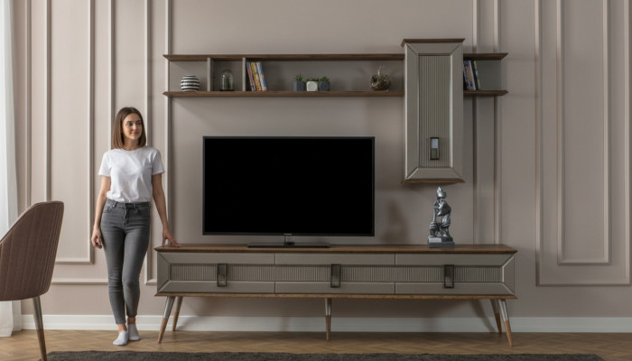 Modern brong Wonnerzëmmer Miwwelen Robust Sideboard Designer Regal 2tlg