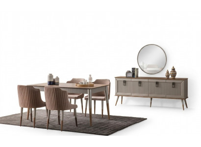 Hell Iesszëmmer Garnitur Robusten Iessdësch Luxuriéist Sideboard 9st.