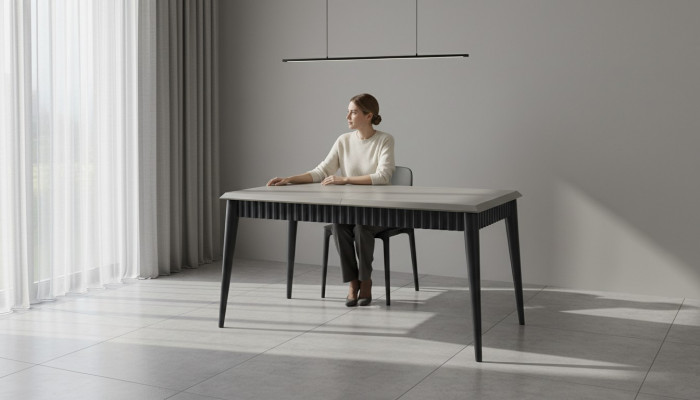Groussen Iessdësch Robusten Iesszëmmer Designer Holzdësch Luxus Miwwelen
