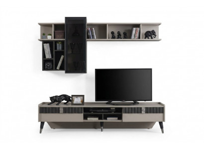 Wunnzëmmer Set Designer RTV-Stänner Luxus Holzbrietera Couchtisch 3-deleg