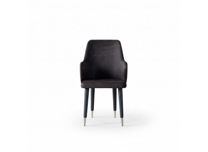 Grau Iesszëmmer Stull-Set Designer Gepolsterte Stullë 6-St. Textil Stullë