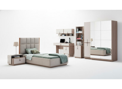 Komplett Kannerzëmmer Garnitur Luxus Bett 1x Nuetseil Bicherregal