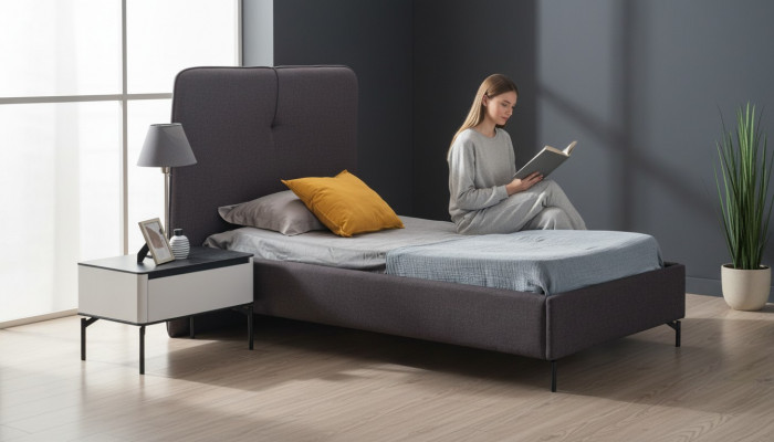 Gro Kinderzëmmer Designer Kannerbett Holz Nuetsdësch Luxus Set