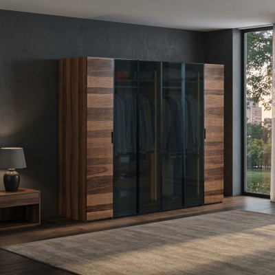 Moderne Schlofkummer Kleederschaf Designer Glas Schaf Luxus Miwwelen