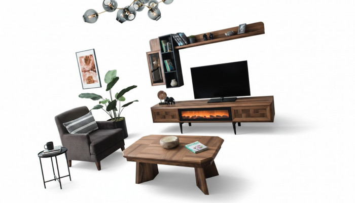 Wunnzëmmer Exklusiv Garnitur Designer TV-Stänner Lowboard Dësch.