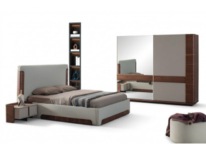 Graziéis Schlofzëmmer Miwwelen Luxus Polsterbett Designer Kleederschaf