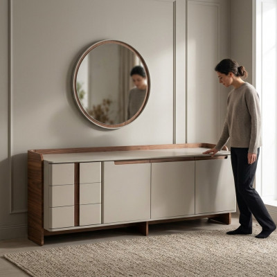 Modern Sideboard Designer Wunnzëmmer Kommoden Luxuriéisen Schaf 2-deeleg.