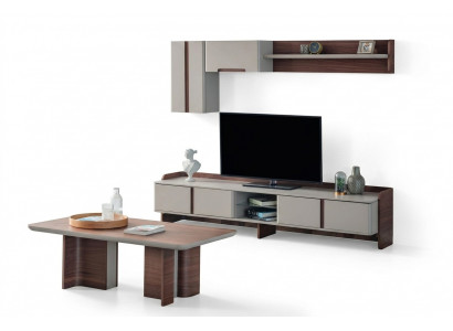 Stilvoll Wunnzëmmer Wanddekor Designer TV-Ständer Holz Kaffisdësch