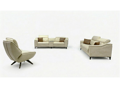 Komplett Couchgarnitur Designer 3-Sëtz Zweisëtzer Luxusaarmsëtz