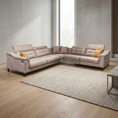 Robust Gro Eckcanapé Wunnzëmmer an L-Form Liederkanapé Designer Couches